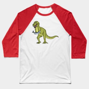 Funny T rex dinosaur illustration Baseball T-Shirt